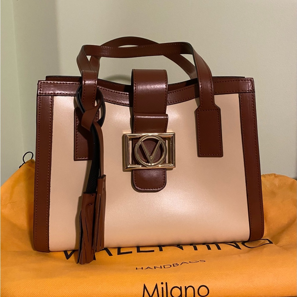 Valentino Brown and Cream Handbag